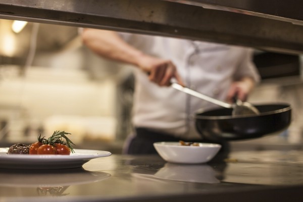 Chef in full preparation