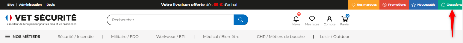 Gelegenheiten im Menü